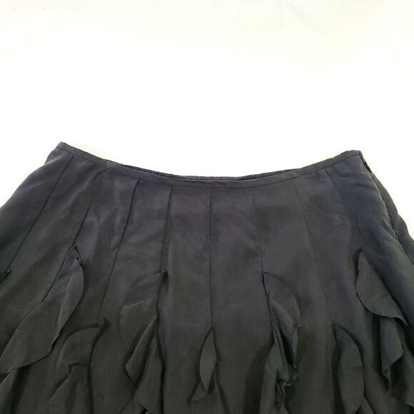 Garnet Hill Y2K Silk Ruffled Mini Skirt 14 Gray Fairy Goth Festival Flouncy - Picture 4 of 11